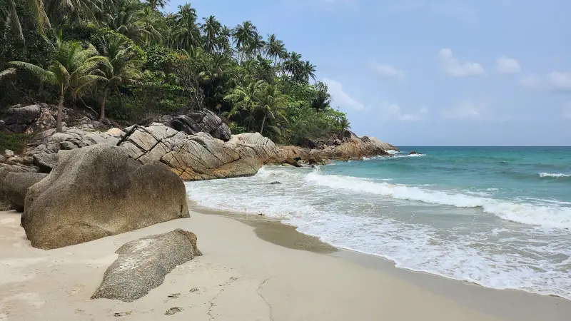 Rocks and sand on Bottle Beach, Koh Phangan