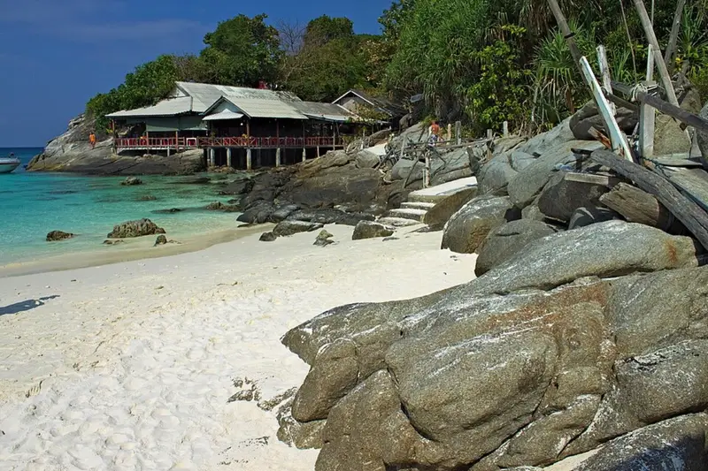 White sand and granite rocks on Racha Yai